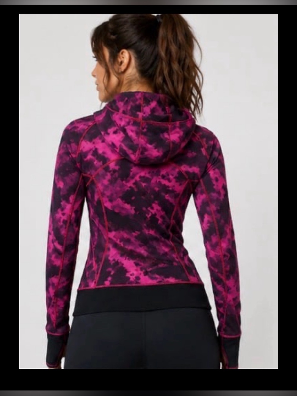 Lululemon Dance Studio Jacket Reversible Pink Black Ink Blot Print Sz 6 - Picture 8 of 12